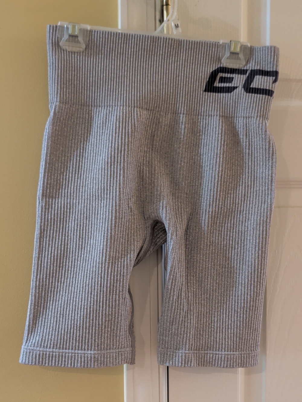 Women's Ribbed Bike Shorts - Light Gray